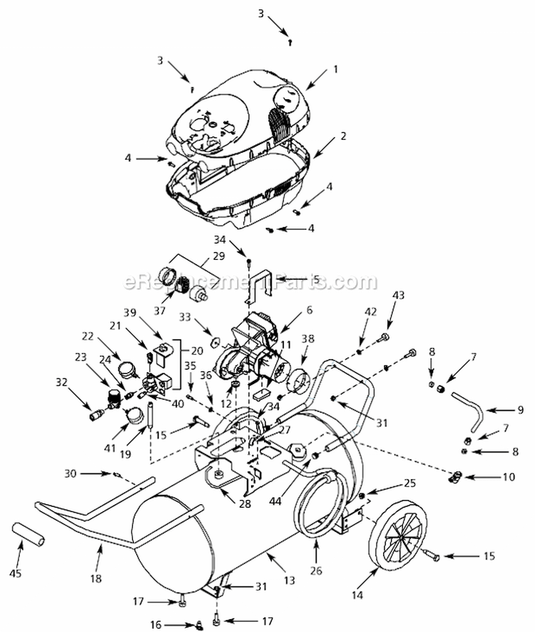 Page A Diagram and Parts List for WL651600  Campbell Hausfeld Compressor